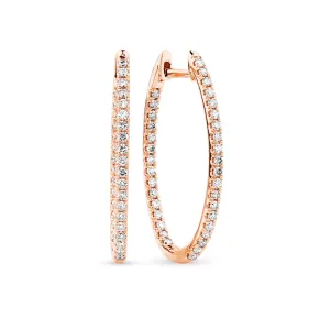 0.490ct TW Diamond Hoops in 9ct Rose Gold