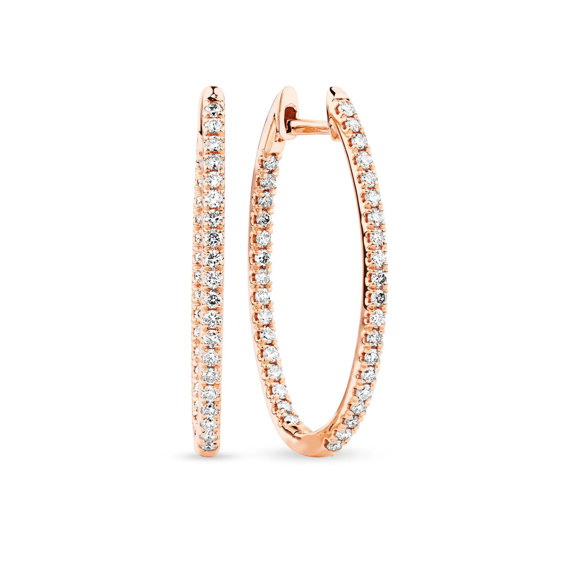 0.490ct TW Diamond Hoops in 9ct Rose Gold