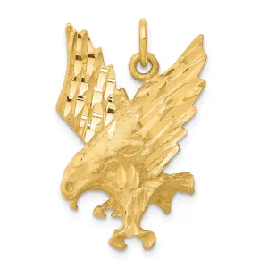 10K Gold Eagle Charm with Polished Finish Solid Themed Design
