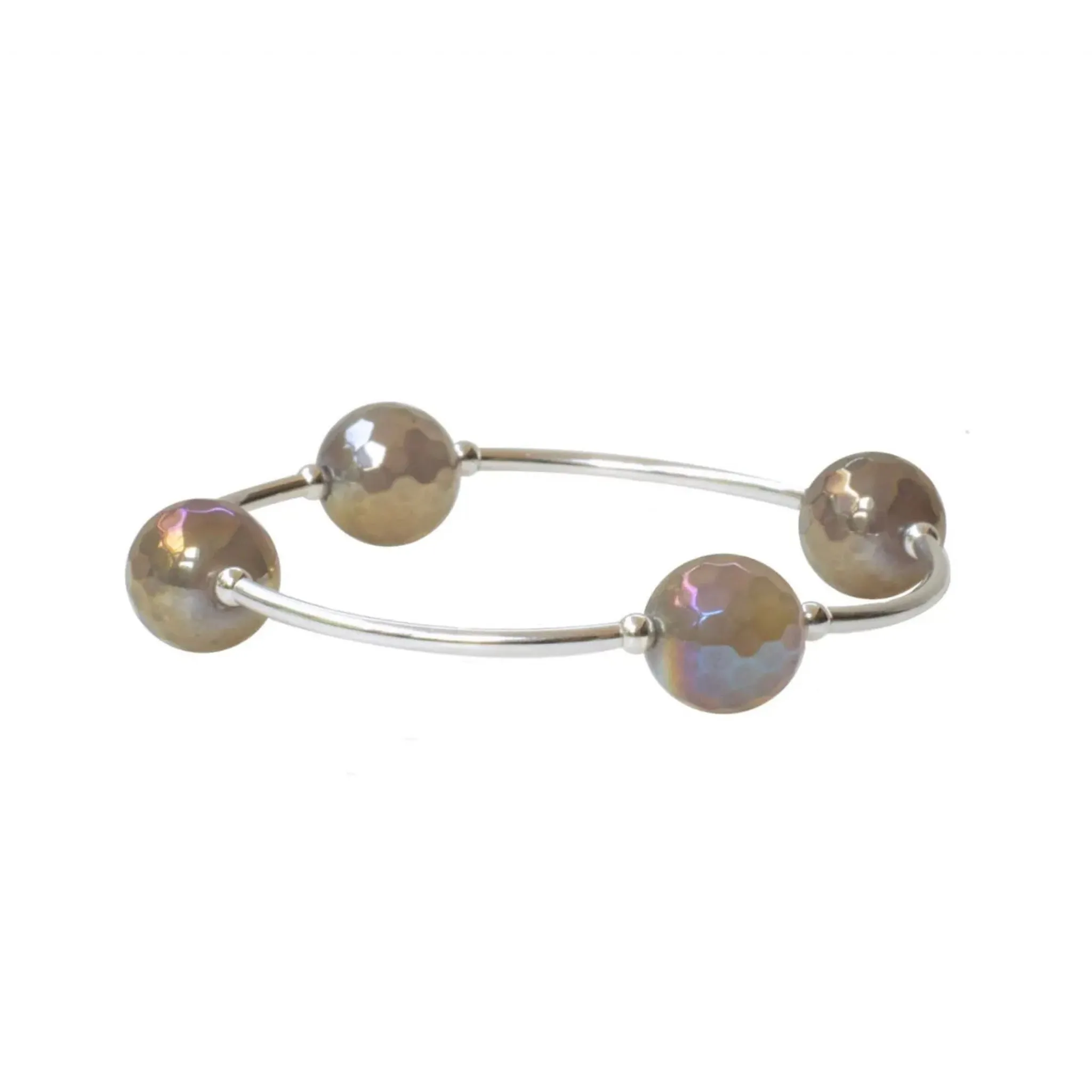 12mm Mystic Coated Faceted Agate Blessing Bracelet