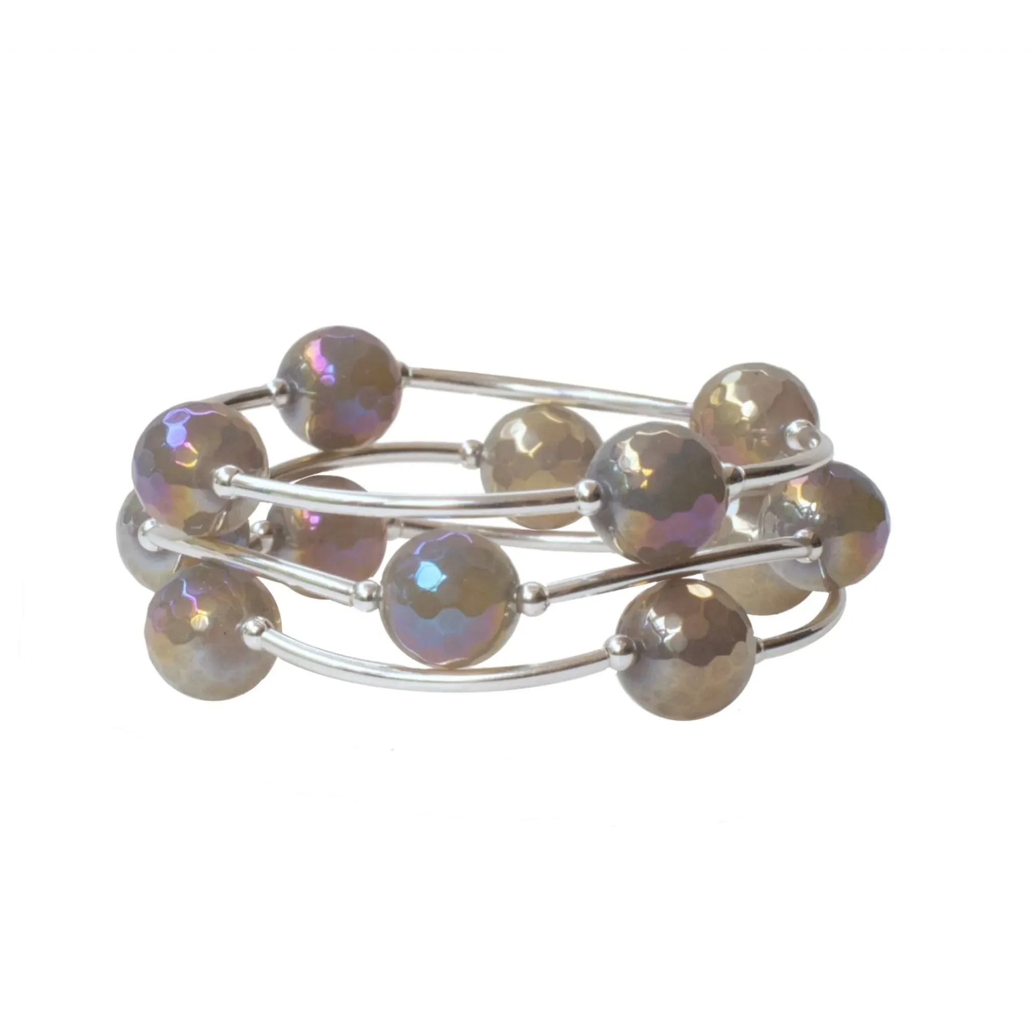 12mm Mystic Coated Faceted Agate Blessing Bracelet