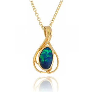 14ct Yellow Gold 0.70ct Opal Doublet Necklace