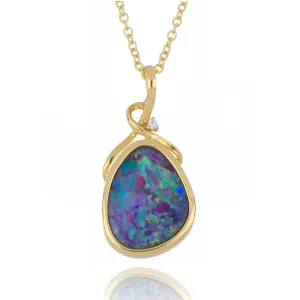 14ct Yellow Gold 3.00ct Opal Doublet Necklace