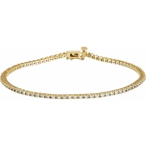 14k Gold 7/8 CTW Lab-Grown Diamond Line Bracelet 7.25"