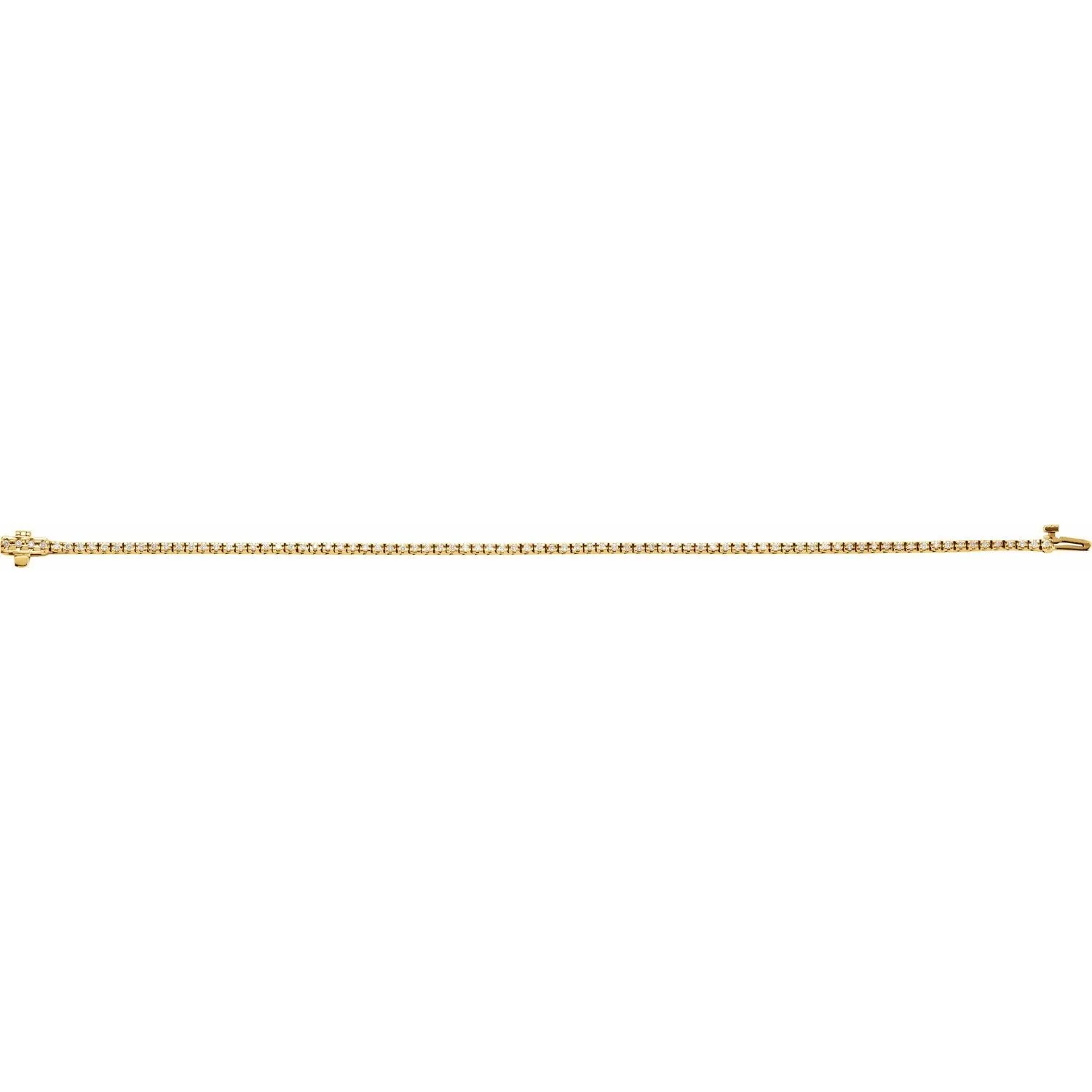 14k Gold 7/8 CTW Lab-Grown Diamond Line Bracelet 7.25"