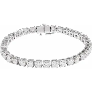 14k Gold 8 CTW Lab-Grown Diamond Line Bracelet 7.25"