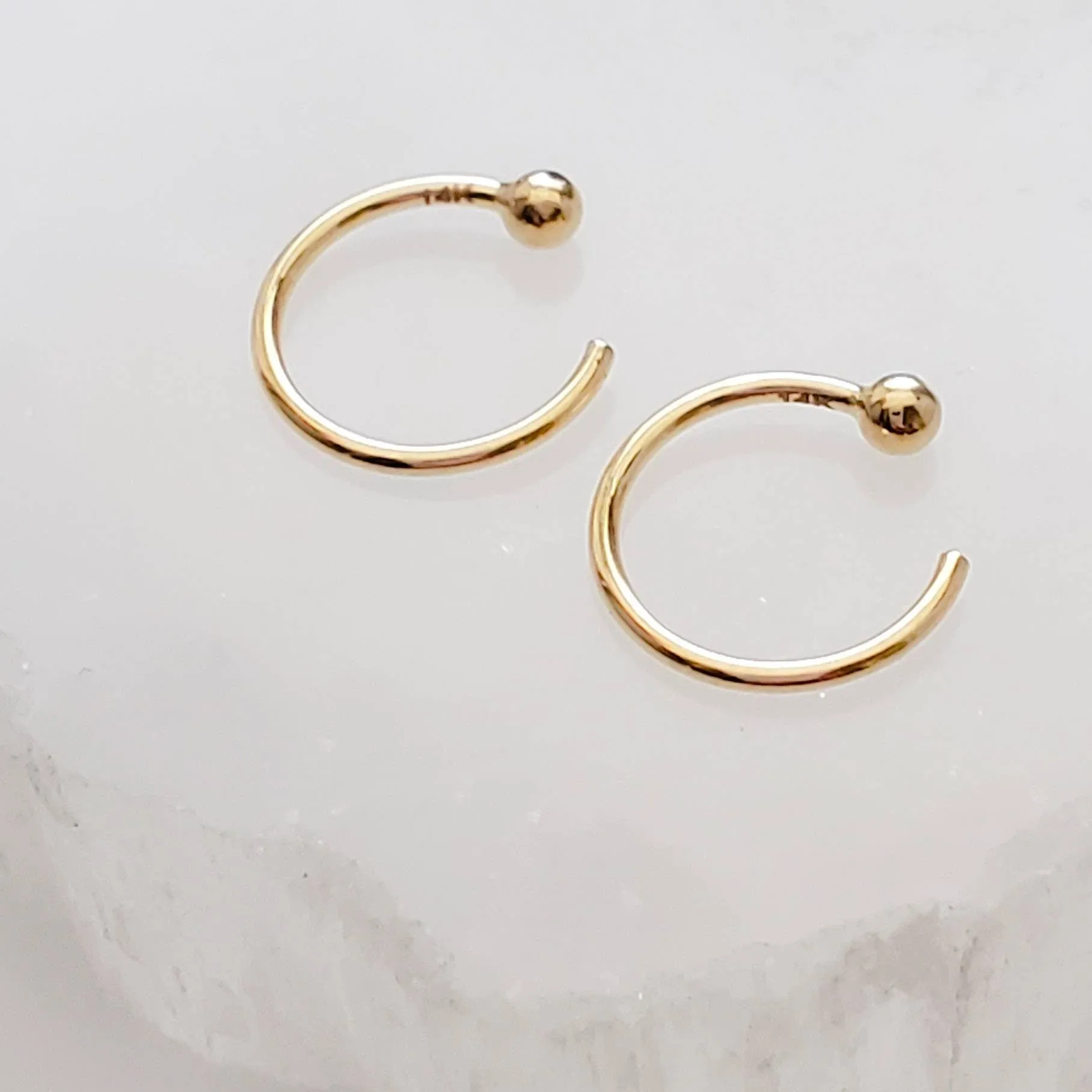 14k Gold Hug Hoops