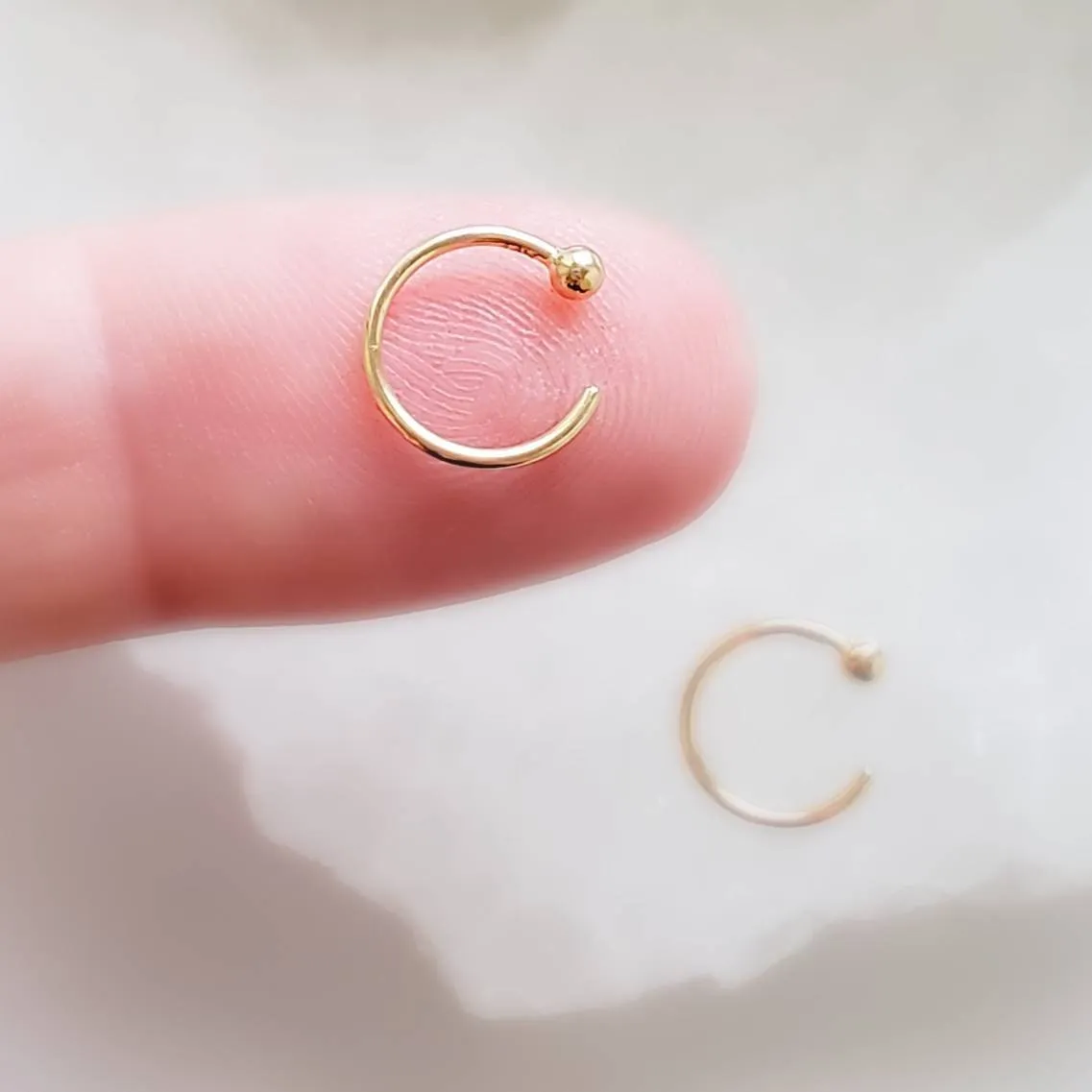14k Gold Hug Hoops