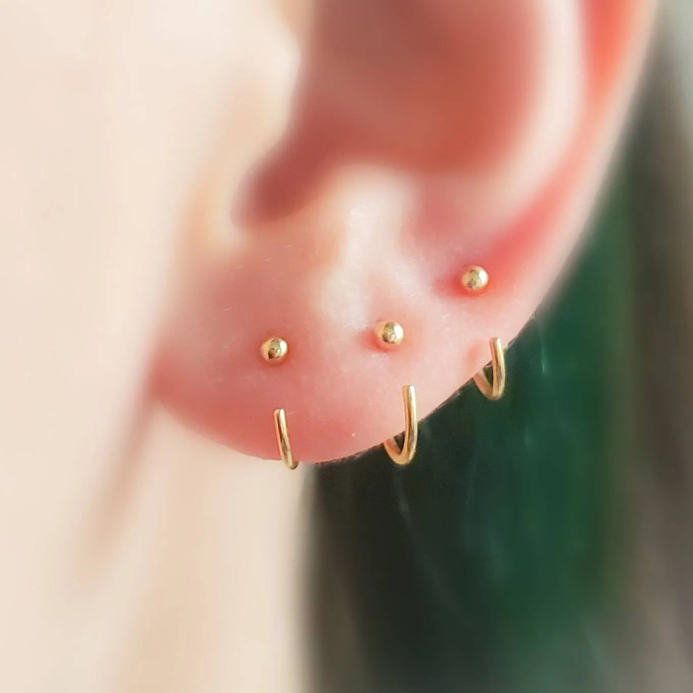 14k Gold Hug Hoops