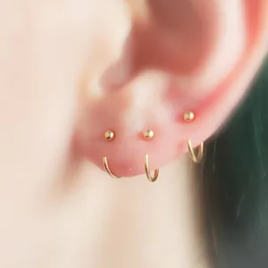 14k Gold Hug Hoops
