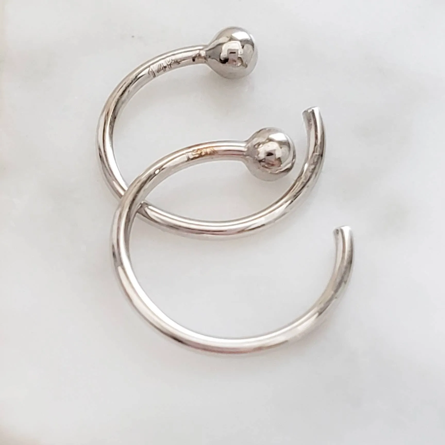 14k Gold Hug Hoops