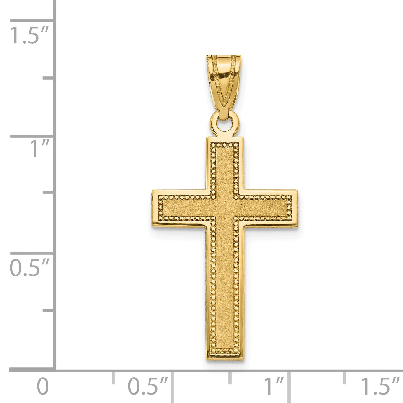 14K Gold Large Satin Cross Pendant with Polished Edges Timeless and Refined
