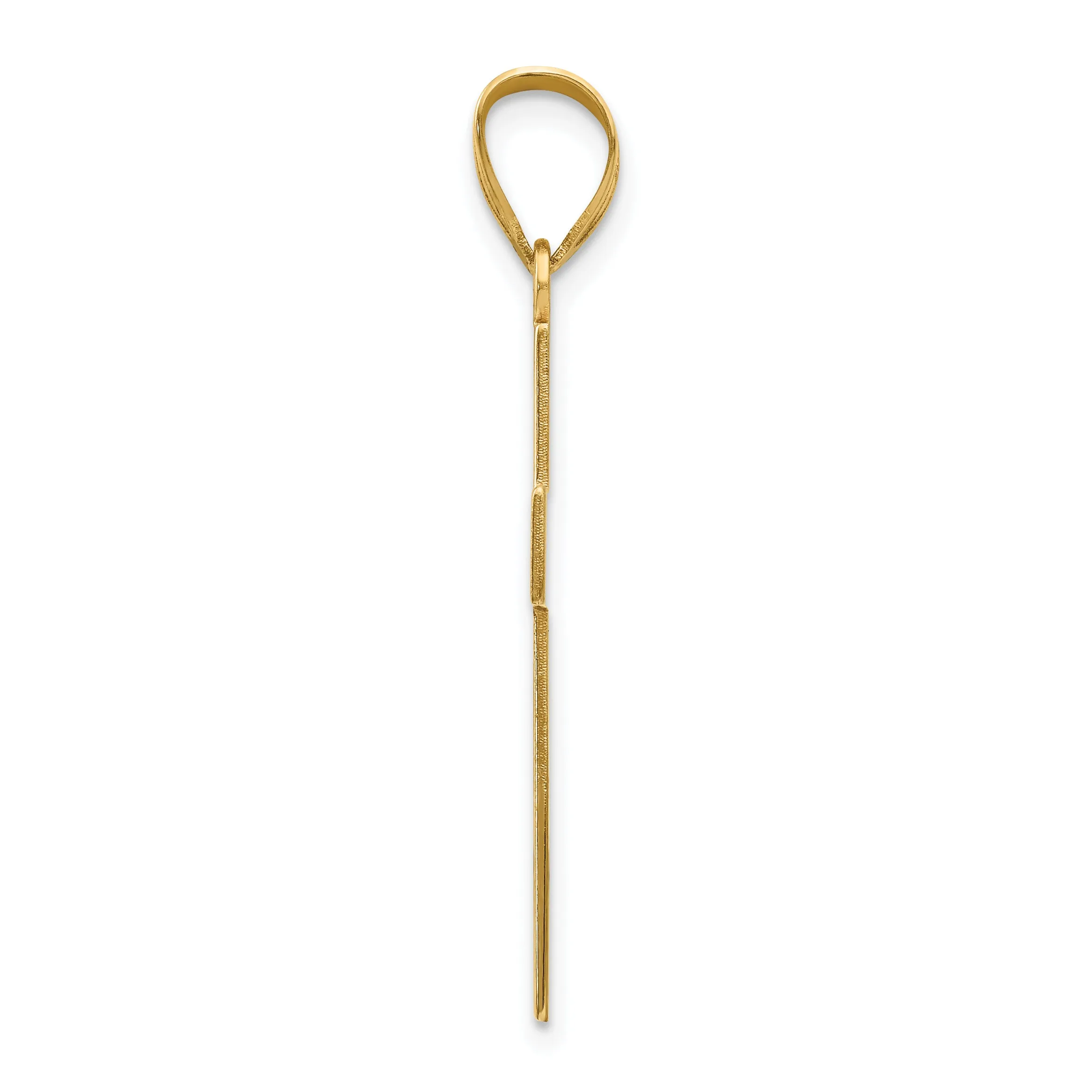 14K Gold Large Satin Cross Pendant with Polished Edges Timeless and Refined