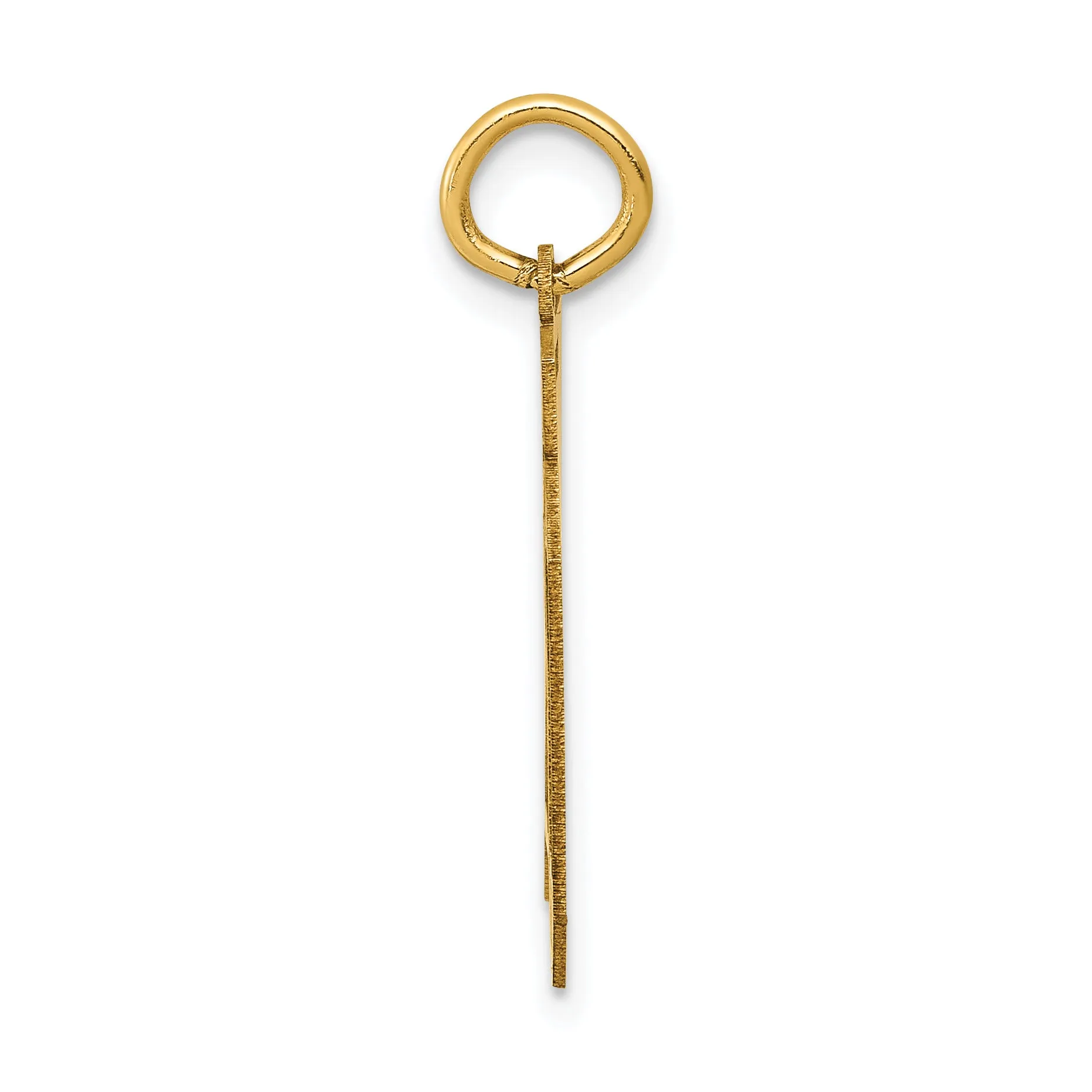 14K Gold Medium Satin Number 70 Laser-Cut Charm