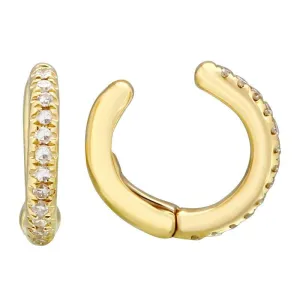 14K Gold Micro Pave Diamond Ear Cuff