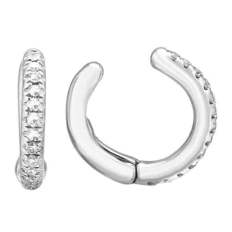 14K Gold Micro Pave Diamond Ear Cuff