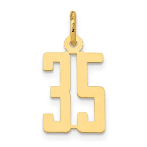 14K Gold Polished Elongated Charm Small, Laser Cut, Elegant Design