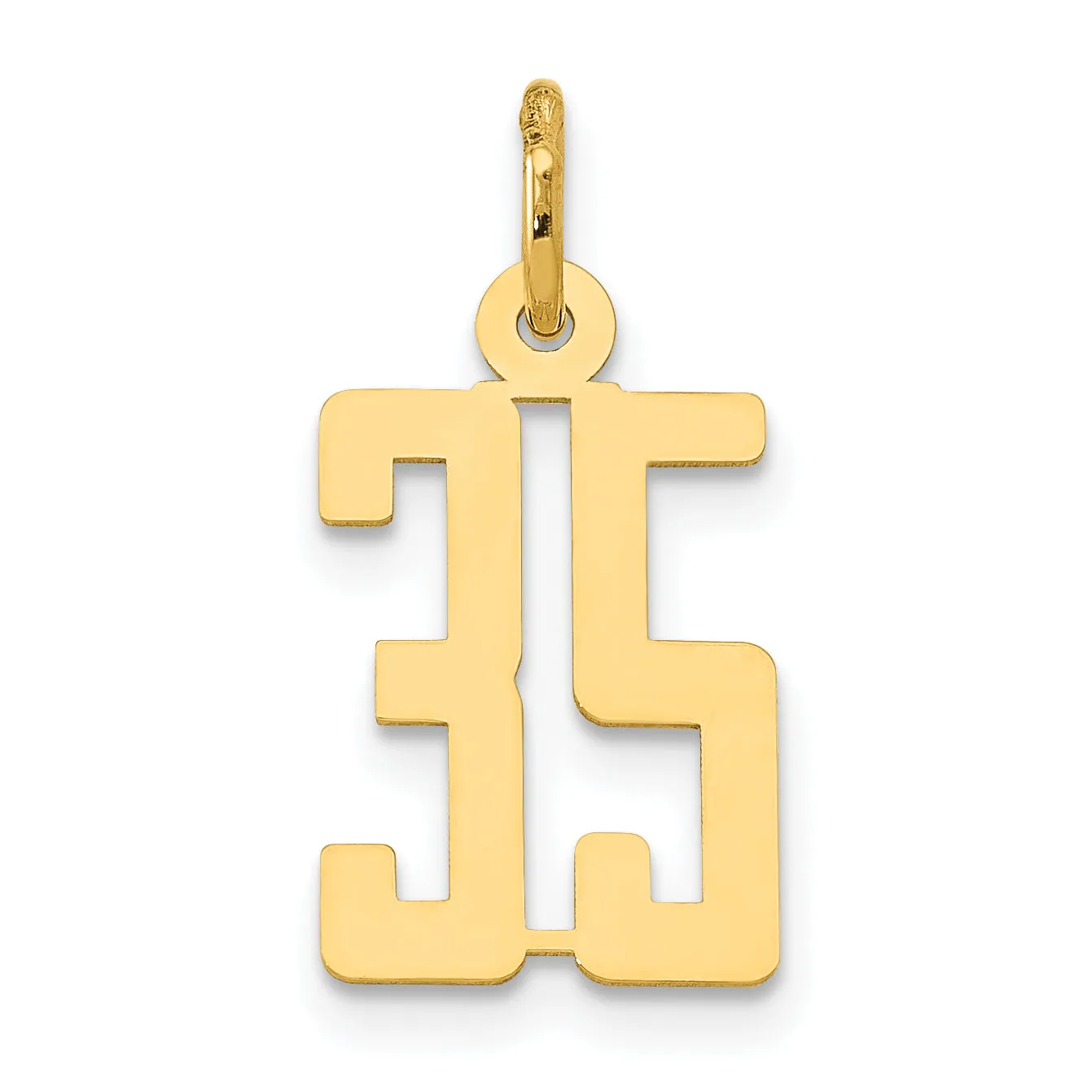 14K Gold Polished Elongated Charm Small, Laser Cut, Elegant Design
