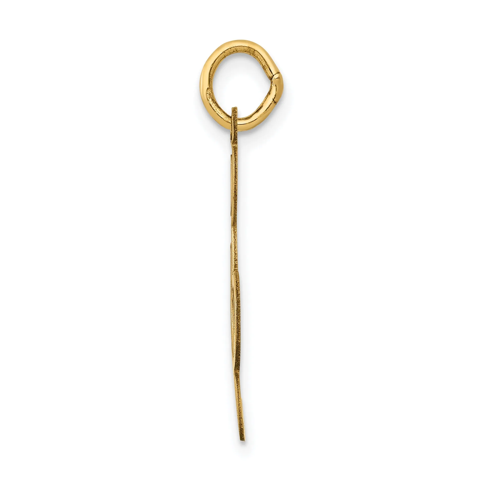 14K Gold Polished Treble Clef Charm Elegant Flat Back Design by Sophia Jewelers