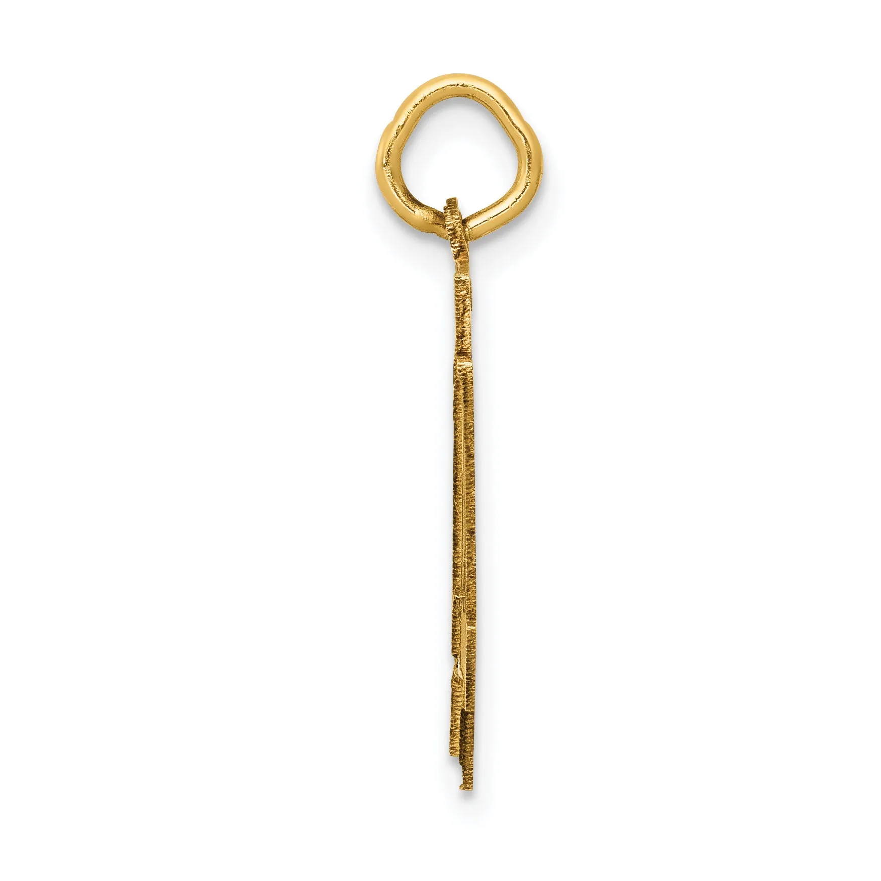 14K Gold Satin Number 44 Charm with Brushed Finish  Laser Cut Medium
