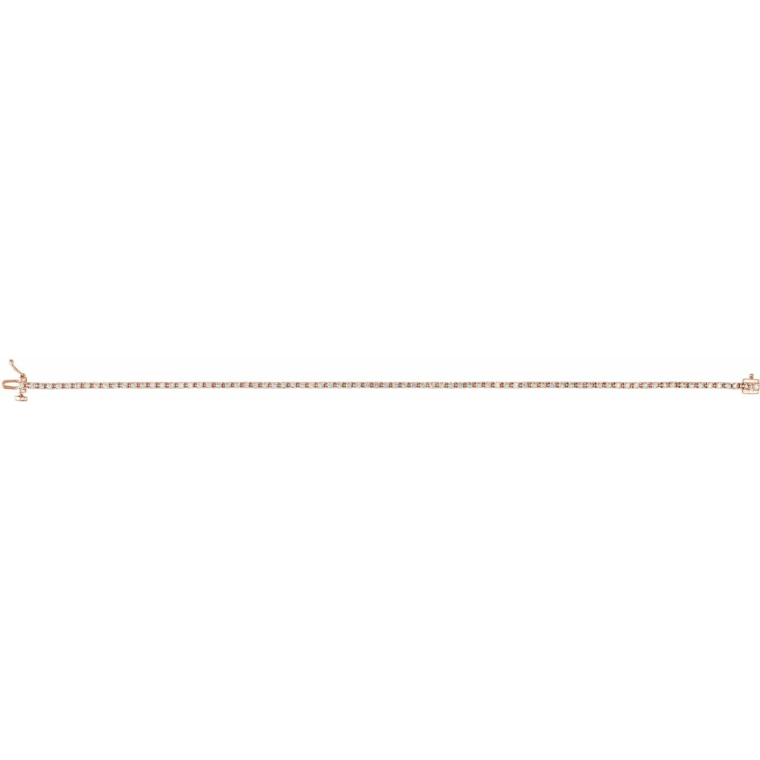 14k Rose Gold 1 CTW Lab-Grown Diamond Line Bracelet 7.25"