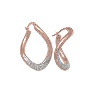 14K Rose Gold Twisted Hoop Earrings