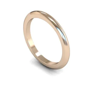 18ct Rose Gold Heavy Weight 'D' Shape 2mm Wedding Ring