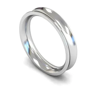 18ct White Gold Heavy Weight Concave 4mm Wedding Ring