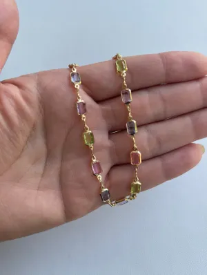 18k Gold Filled Anklet Gemstone  Anklet, Gold Anklet Gemstone Bracelet , Gemstone Necklace , gold filled necklace ,  gemstone ,  Anklet