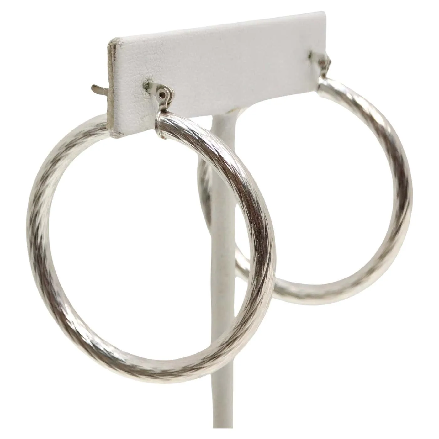 1980s Silver 925 Hoop Earrings