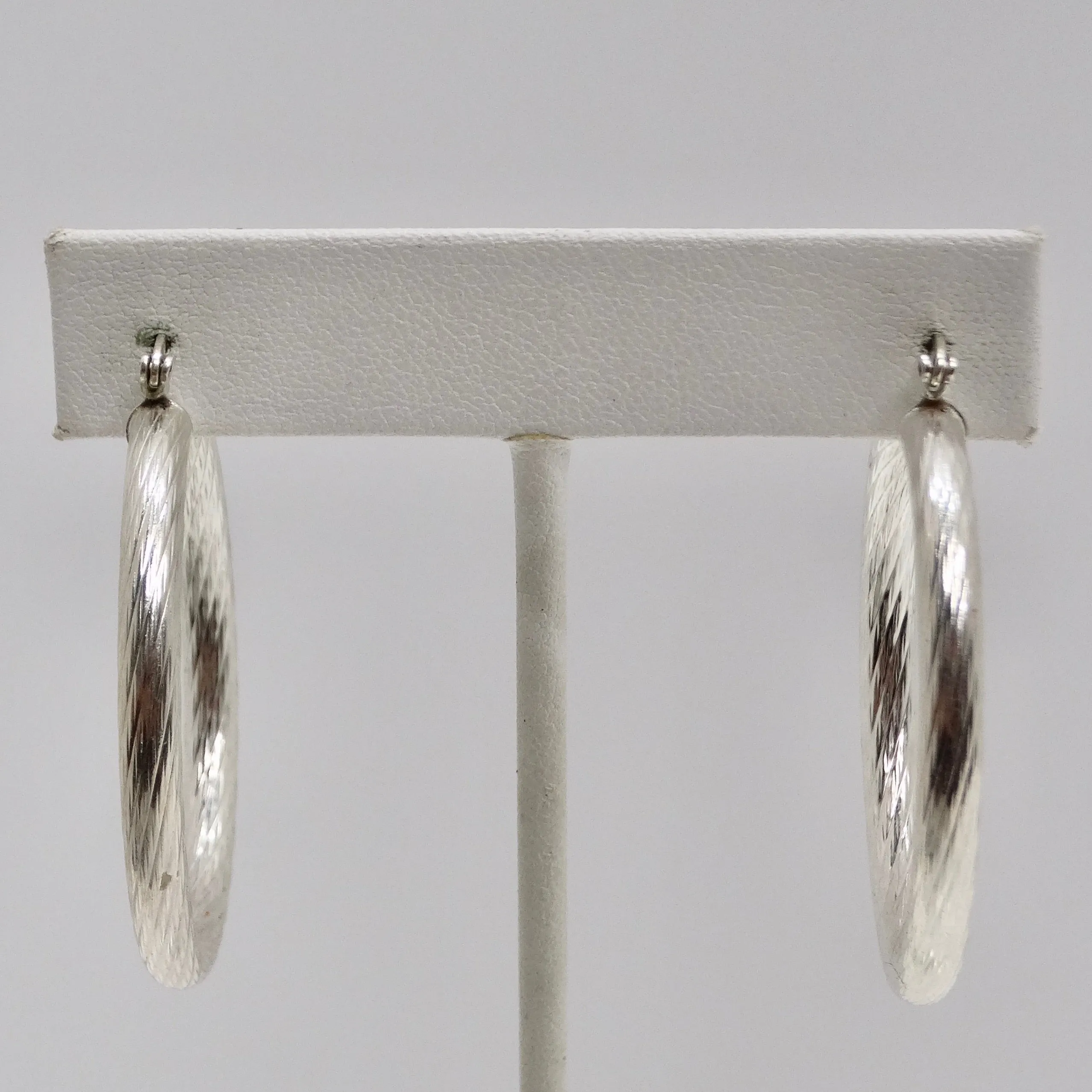 1980s Silver 925 Hoop Earrings