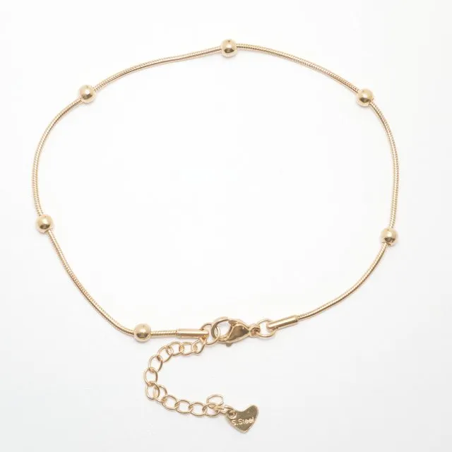 1PC 23.3cm Stainless Steel Anklet For Women Foot Bracelets Jewelry Gold Color Snake Chain Anklet 2021 Trend Birthday Gift