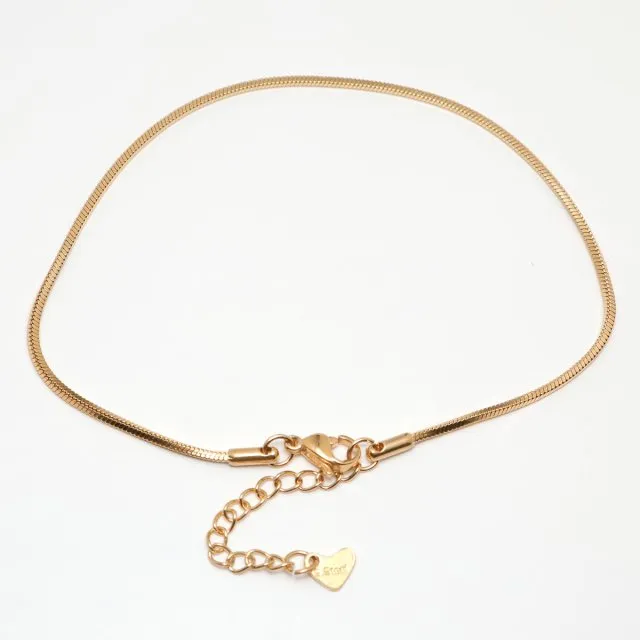 1PC 23.3cm Stainless Steel Anklet For Women Foot Bracelets Jewelry Gold Color Snake Chain Anklet 2021 Trend Birthday Gift