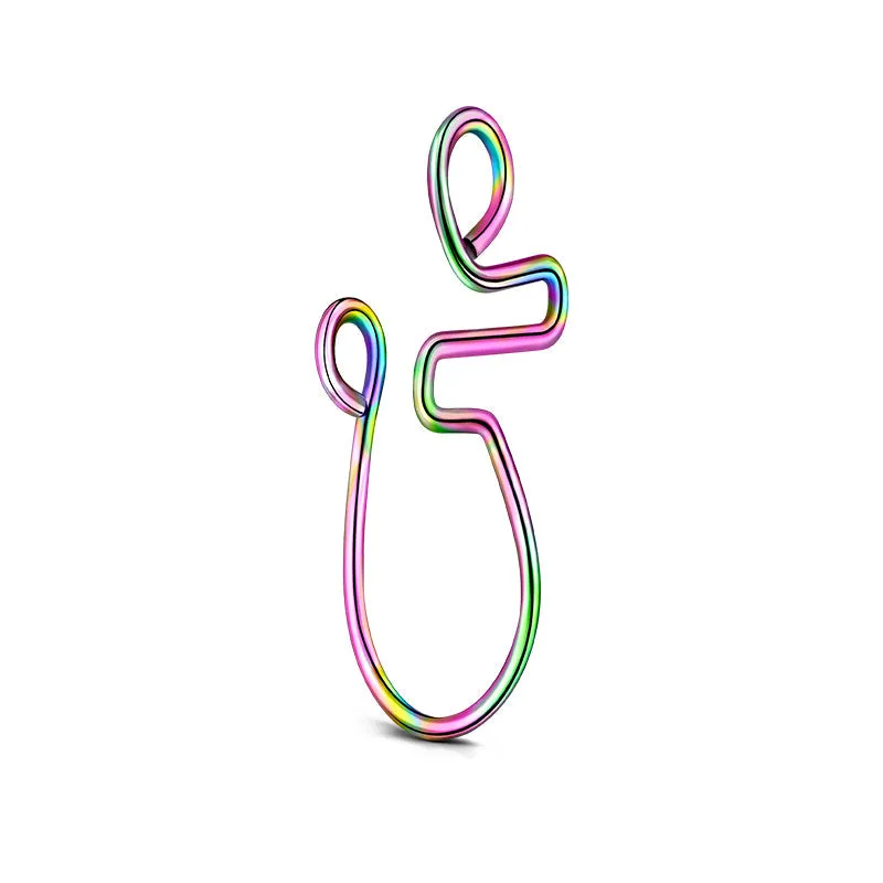 20G Special Shaped Small Circle Fake Nose Ring Cuffs