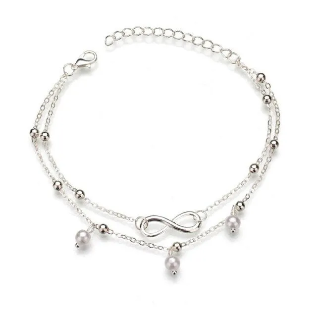 2pcs/set Anklets for Women Foot Accessories Summer Beach Barefoot Sandals Bracelet ankle on the leg Female Ankle