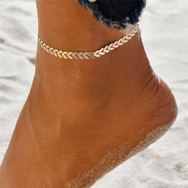 2pcs/set Anklets for Women Foot Accessories Summer Beach Barefoot Sandals Bracelet ankle on the leg Female Ankle