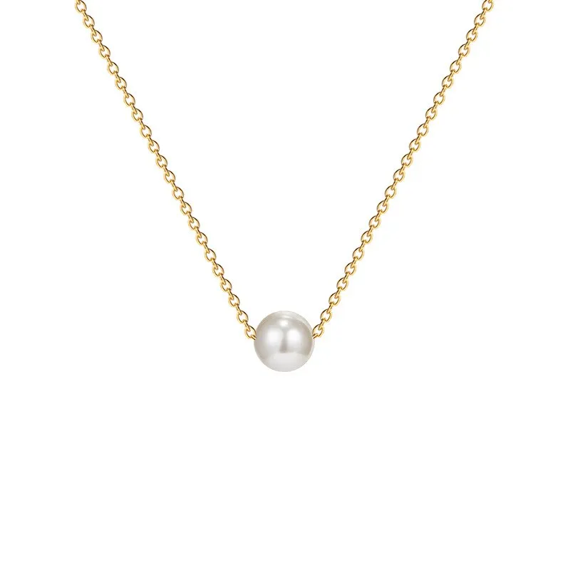 316L Stainless Steel Elegant One Pearl Necklace