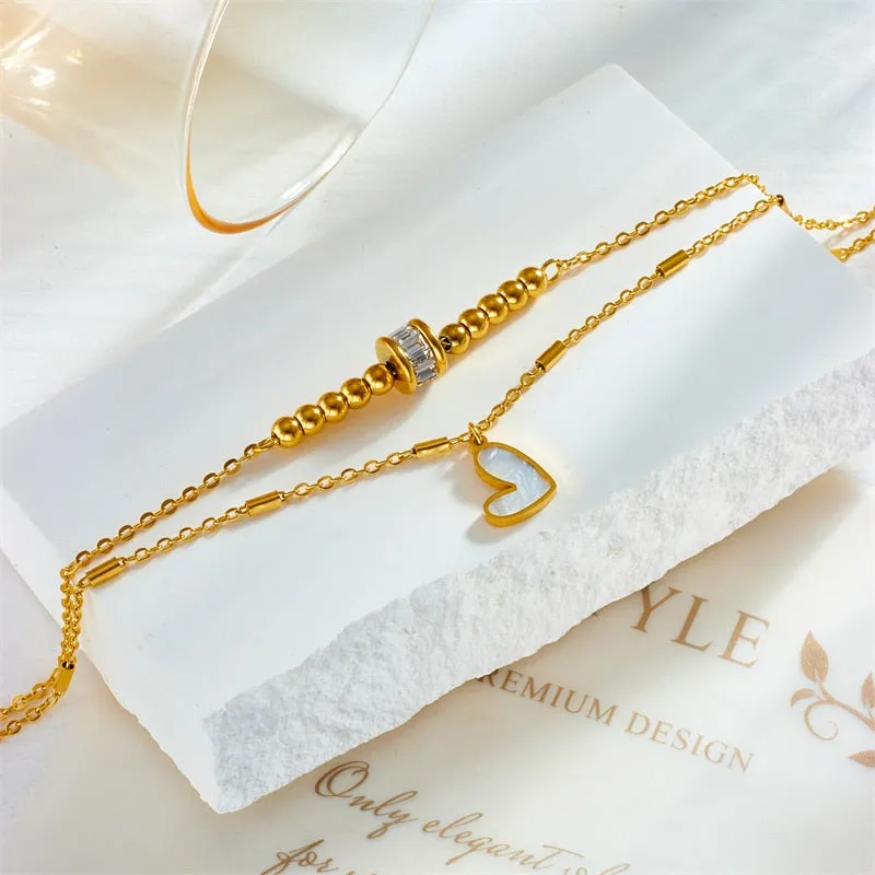 316L Stainless Steel Heart Love Anklets For Women