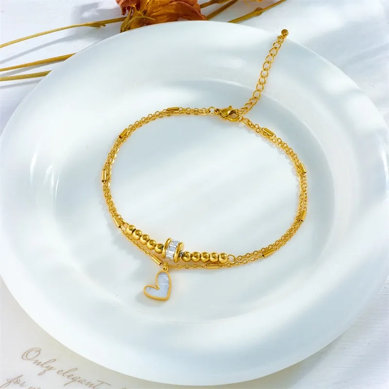 316L Stainless Steel Heart Love Anklets For Women
