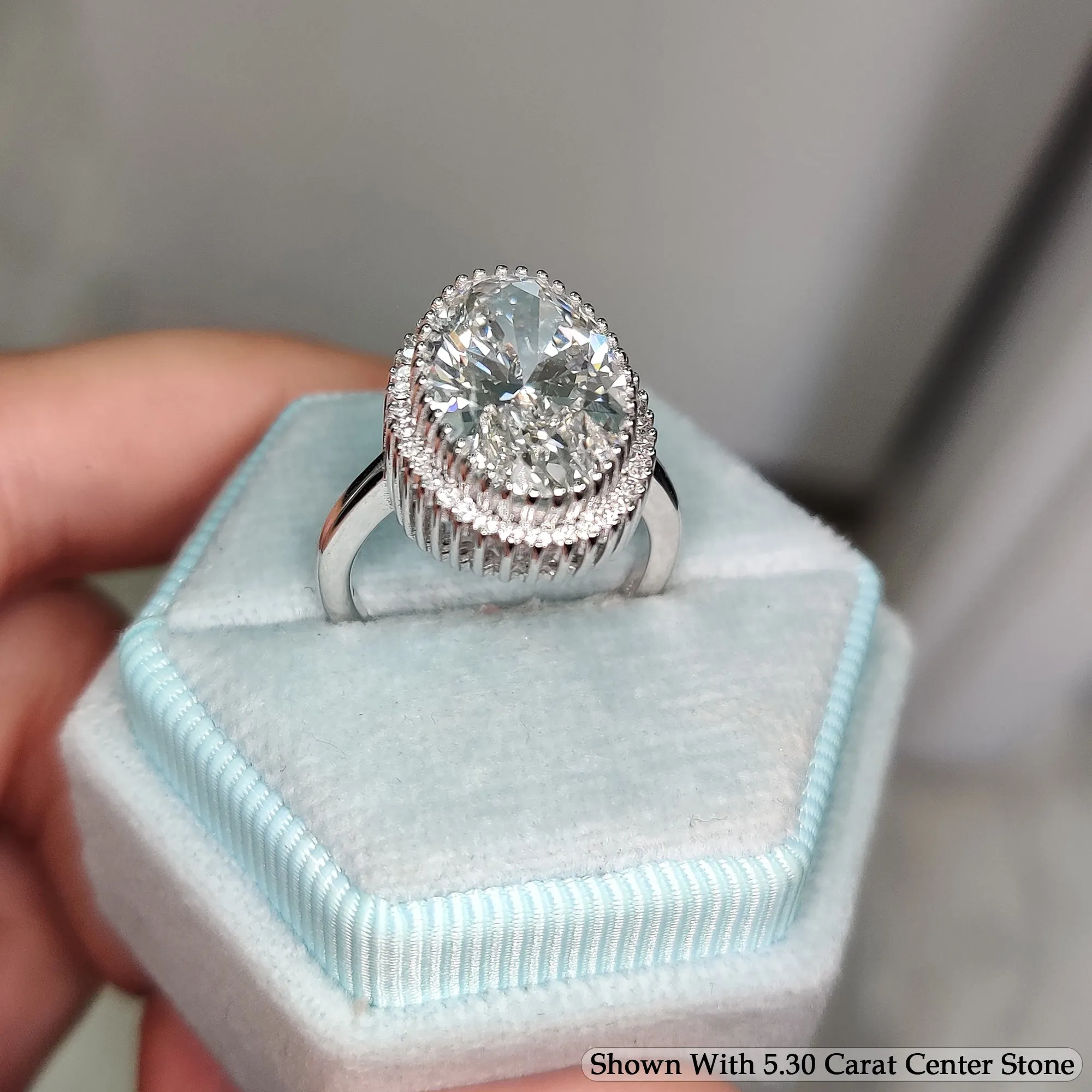 5.52 Ct. Luxury Oval Lab Diamond Floral Cluster Halo Ring 14K Gold