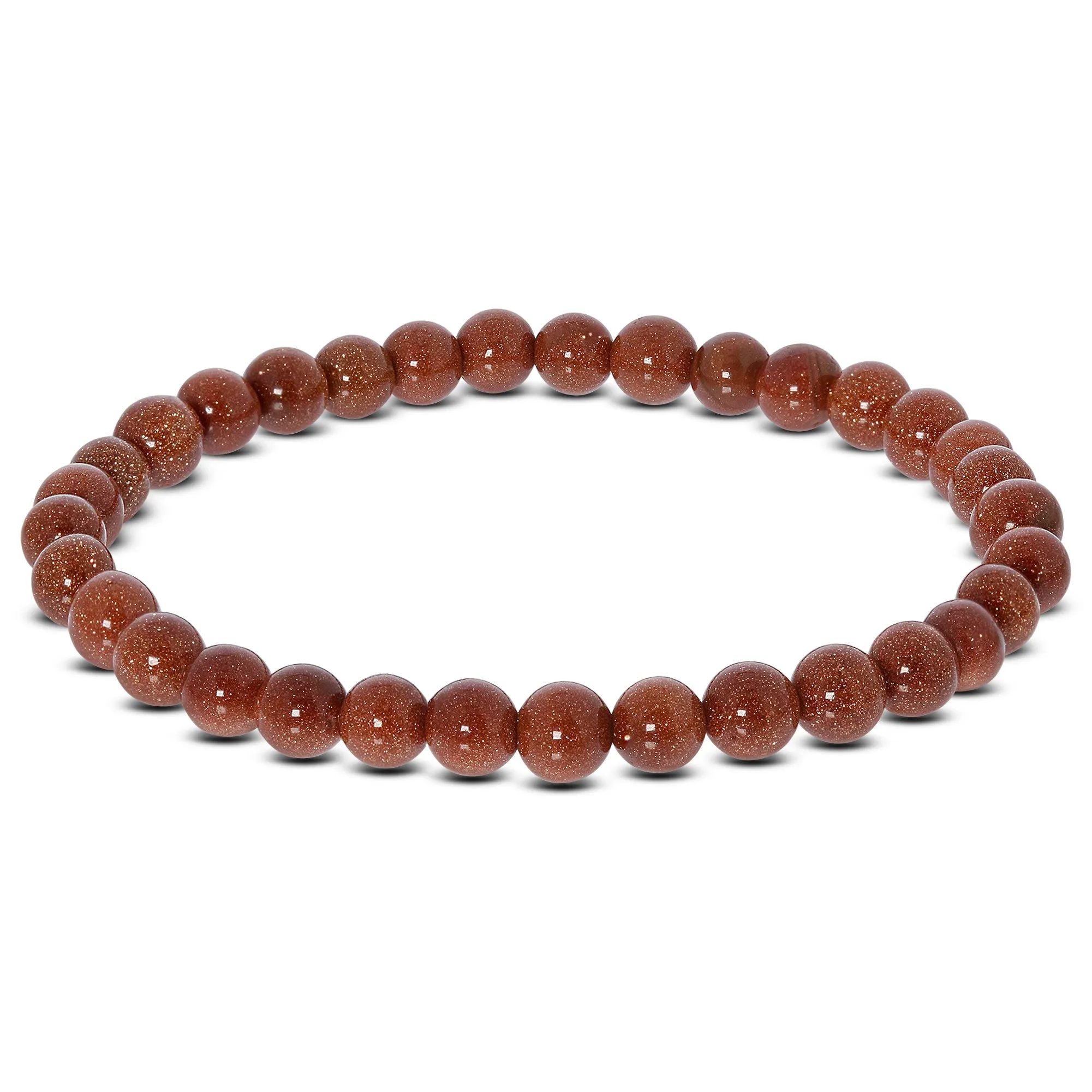 6mm Goldstone Gemstone Unisex Stretch Bracelet