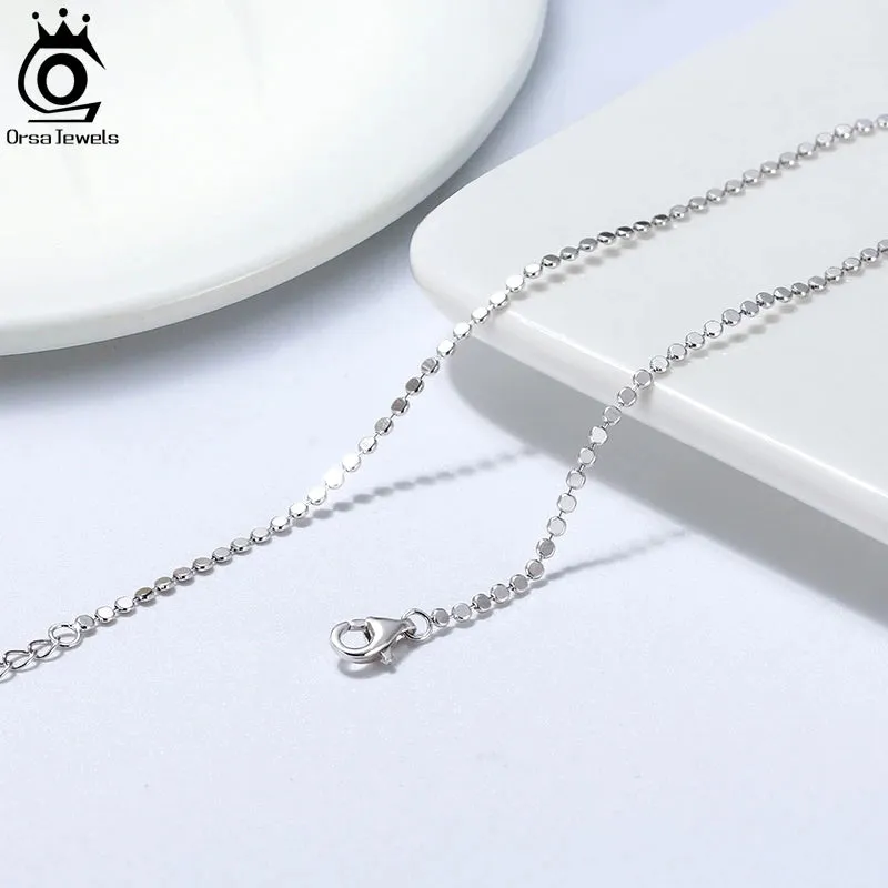 925 Sterling Silver Flat Beads Chain Ankle Bracelet for Women