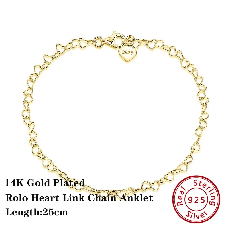 925 Sterling Silver Flat Beads Chain Ankle Bracelet for Women