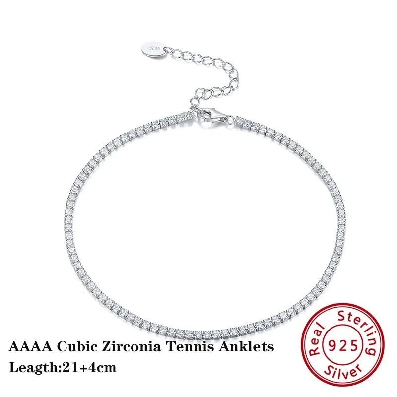 925 Sterling Silver Flat Beads Chain Ankle Bracelet for Women
