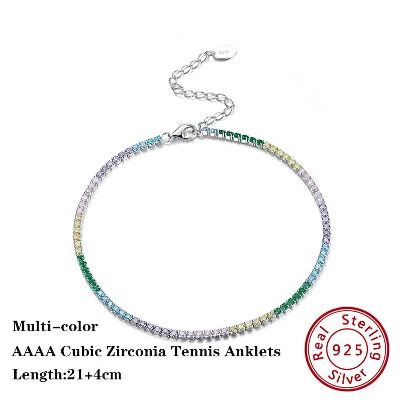925 Sterling Silver Flat Beads Chain Ankle Bracelet for Women