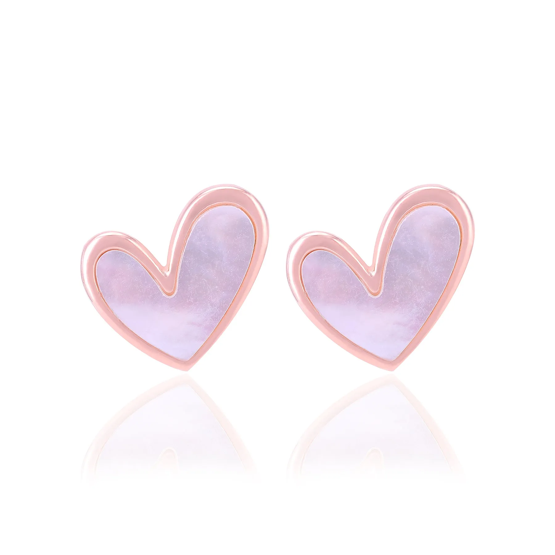 925 Sterling Silver Subtle Mother Of Pearl Heart Earrings For Women