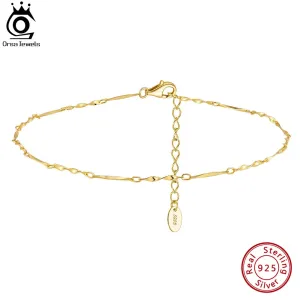 925 Sterling Silver Twisted Chain Anklets Fashion Women