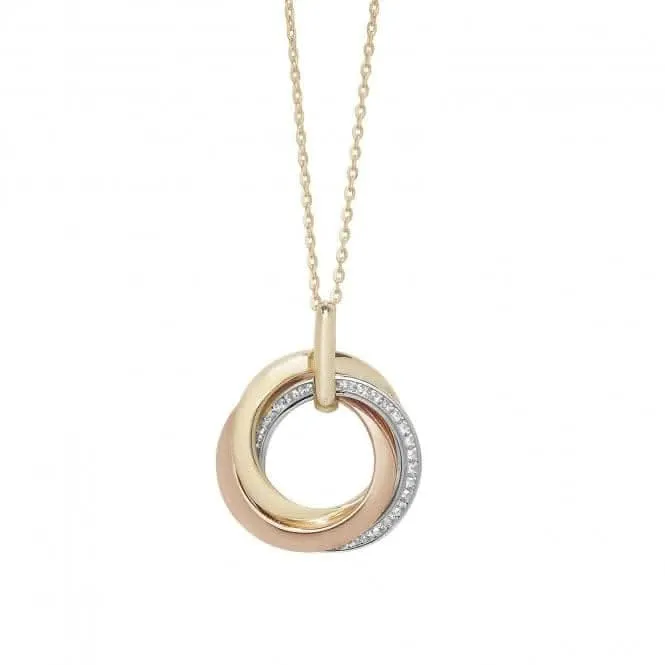 9ct Tri Col Gold Ladies Necklet NK077