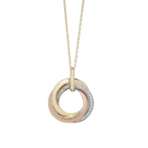 9ct Tri Col Gold Ladies Necklet NK077