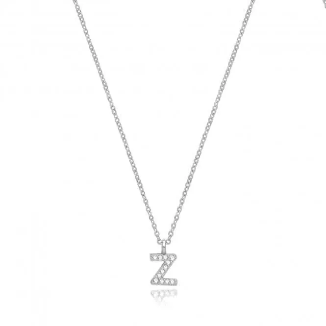 Acotis Silver Necklace Rhodium Plated Zirconia Initial G3395/Z